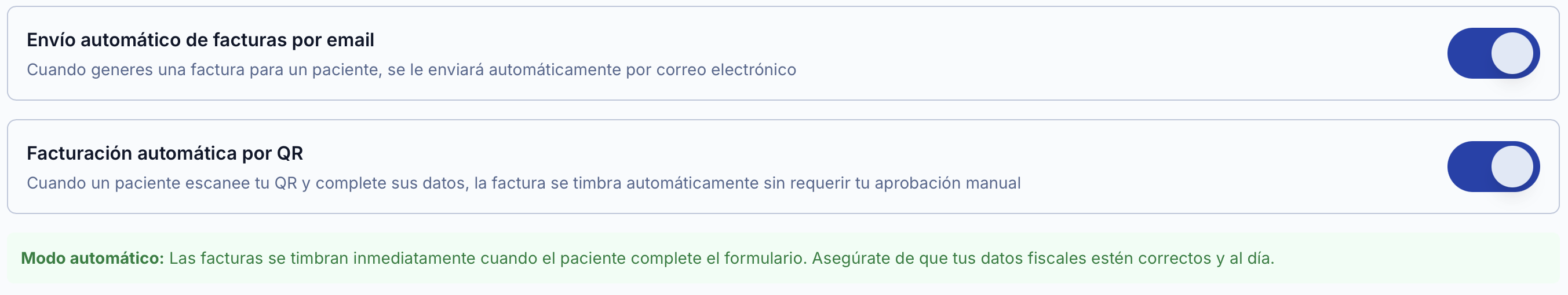Panel de automatización de facturación QR de IxcheA